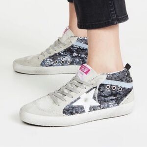 Golden Goose Women's Mid Star Sneakers with Sequins